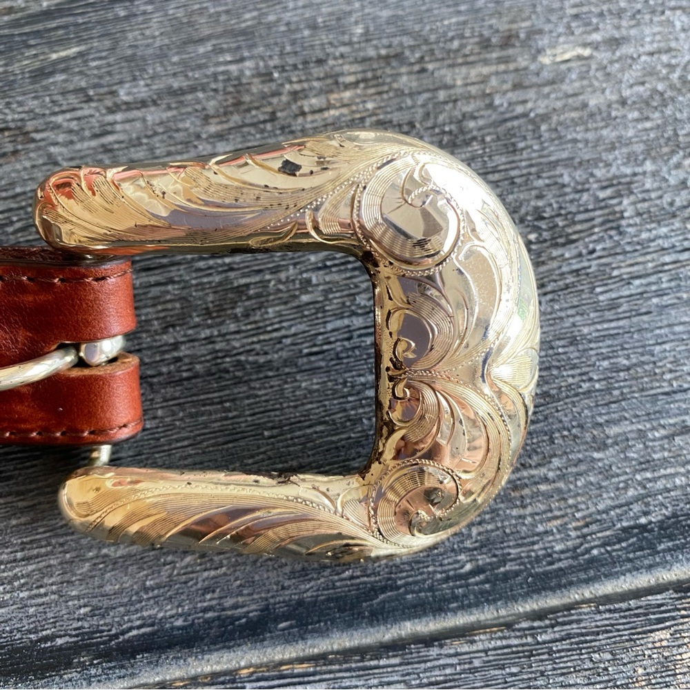 Elkcreek sterling .925 Handmade in Old Mexico/ size 40 Onyx by Brighton belt - Picture 2 of 15
